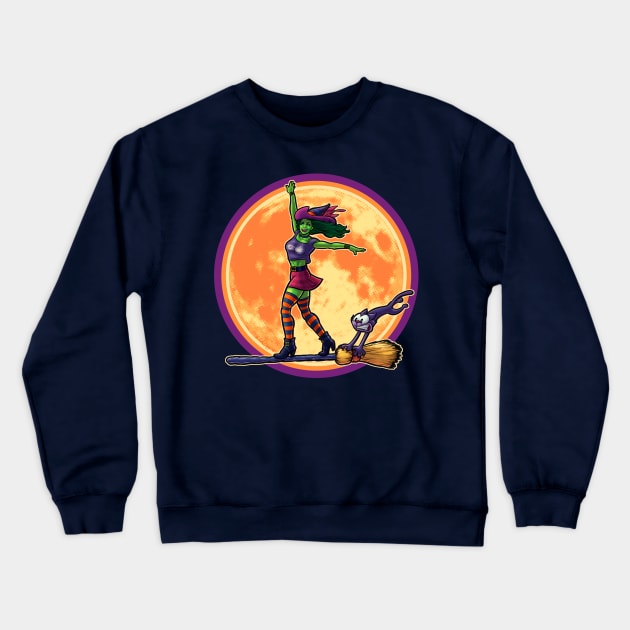 Surfer Witch Crewneck Sweatshirt by DerryProducts